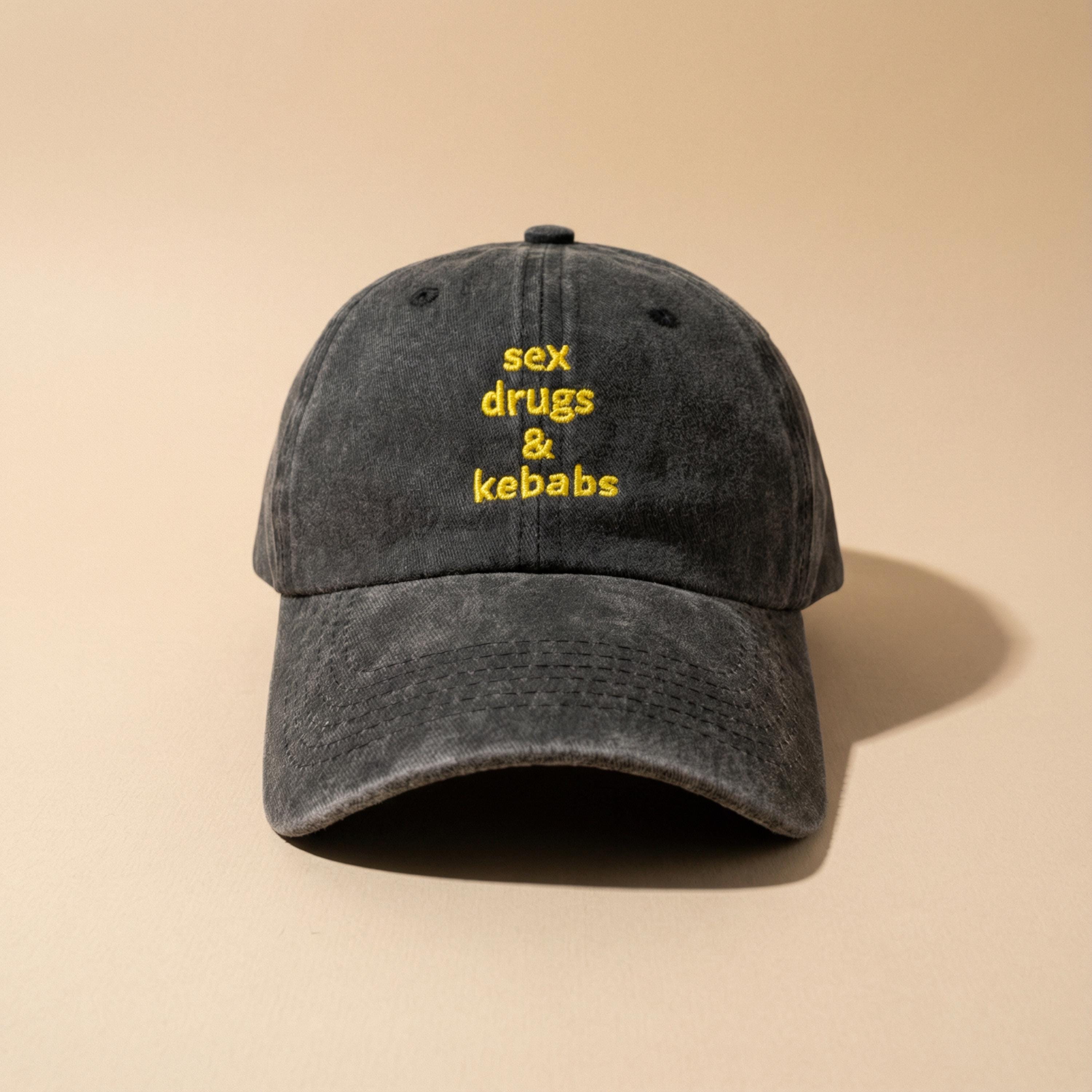 Sex Drugs Kebab Embroidered Vintage Hat | Retro Statement