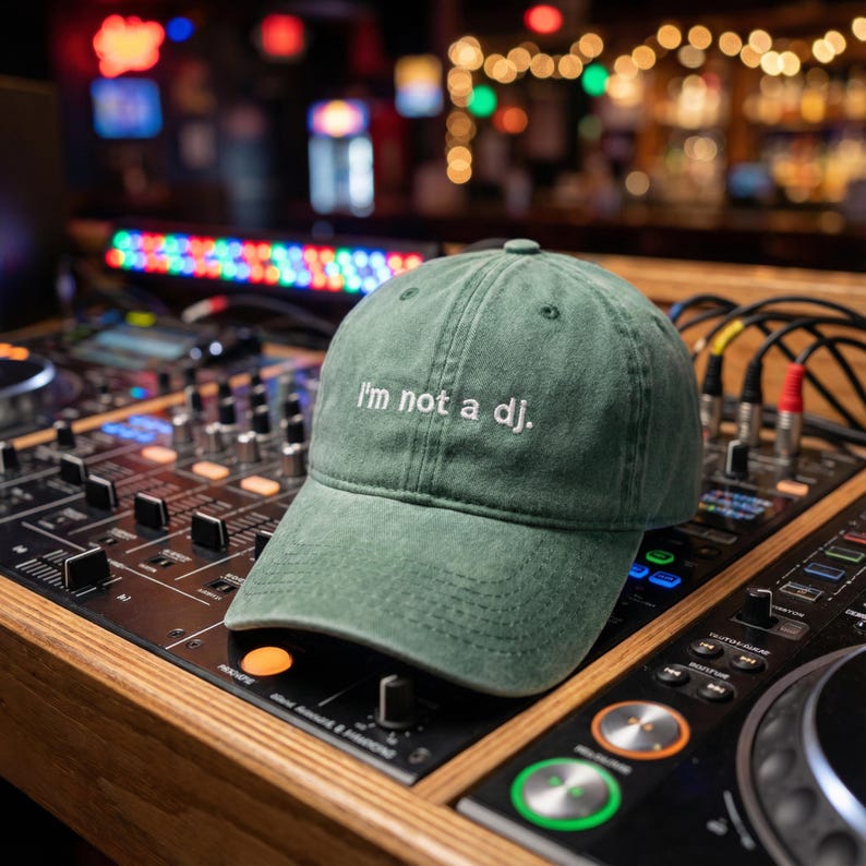 I am not a dj Embroidered Vintage Hat | Unisex baseball cap with embroidery | Geschenk für Freundin | Personalisiertes Geschenk image 3