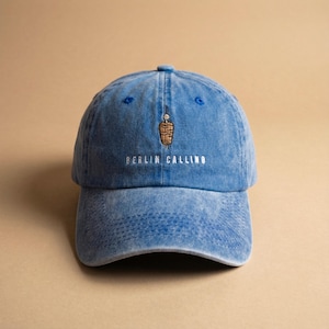 Berlin Calling Embroidered Vintage Hat | Retro Statement Embroidery Cap | Funny Bachelor Party Gift