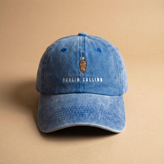 Berlin Calling Embroidered Vintage Hat | Retro Statement  display picture 3