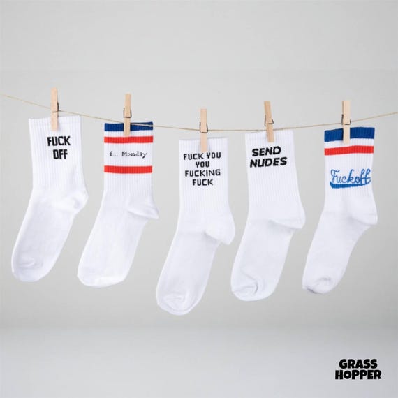 Fuck Socks: Funny Rude Organic Cotton Swear Socks - Geshenk für 10 euro