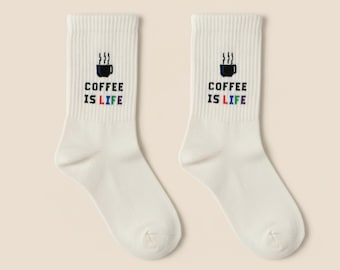 Calzini Coffee is Life • Regalo unisex per gli amanti del caffè • Regalo per baristi • Regalo di Natale • Babbo Natale segreto • Regalo da ufficio per colleghi