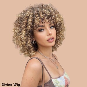 14 Inch Curly Hair With Bangs Wig - Etsy