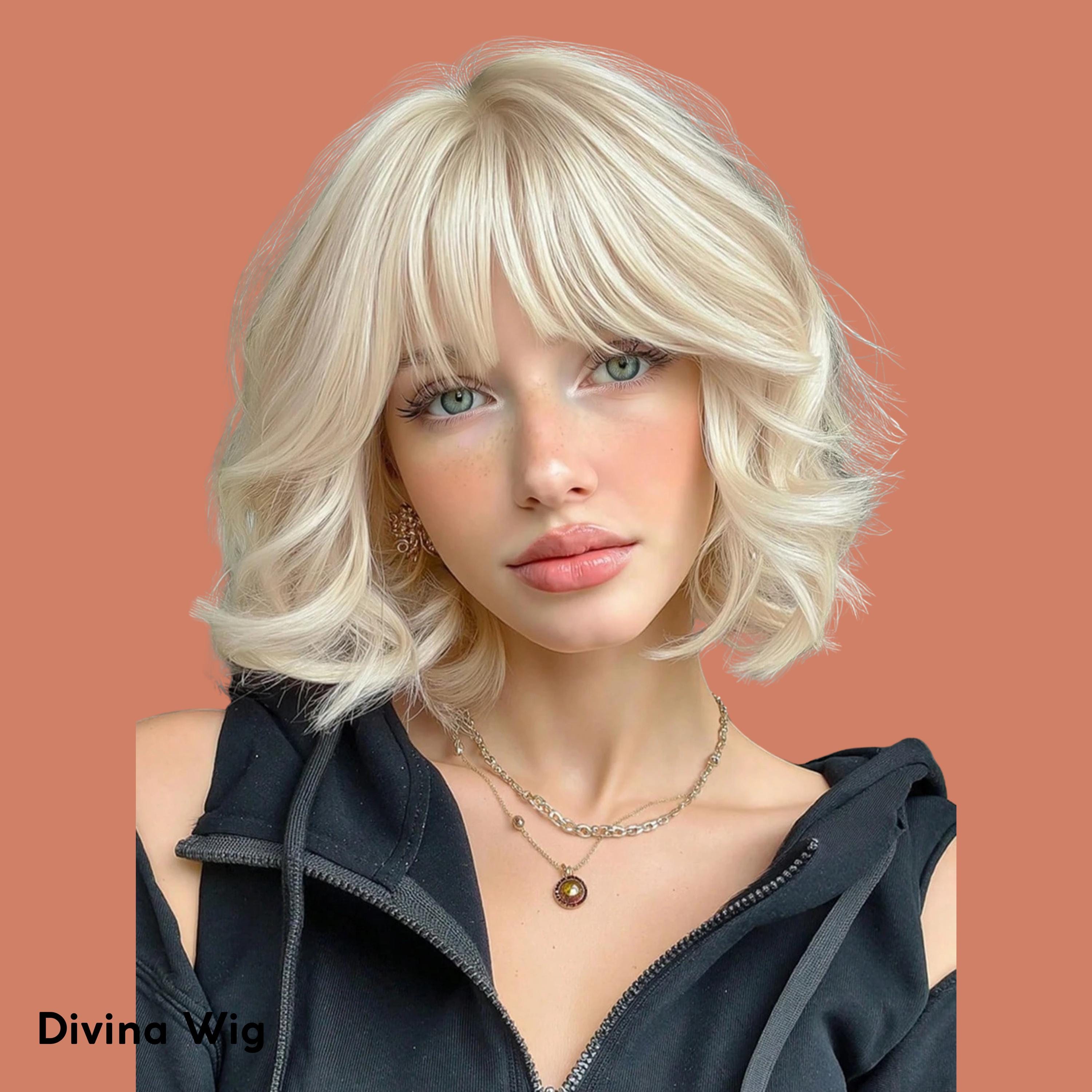Perruque Femme Blonde Claire Courte Et Lisse - Look Naturel - Taille Ajustable - Neuf Avec étiquette
