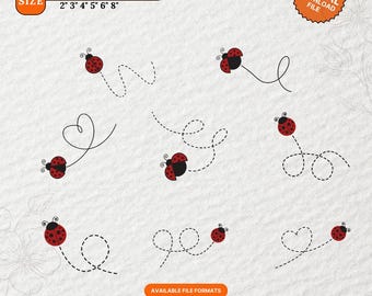 Ladybug Embroidery design, beetle, ladybird, bug embroidery design, Machine Embroidery Design, Embroidery pattern file, insect, stickdatei