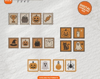 Halloween Icons Embroidery Design – Spooky Mini Embroidery Set (Digital Download)