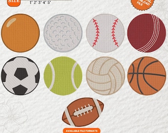Mini Sports Ball Machine Embroidery Designs (Instant Download)