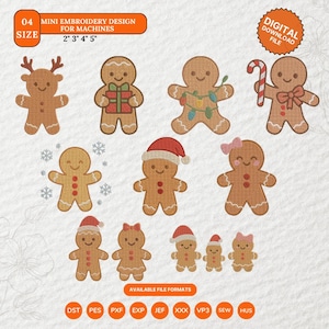 Pepparkaksgubbe Julbroderidesign | Julbakning (Direkt Nedladdning)