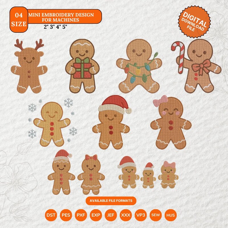 Gingerbread Embroidery Pattern - Etsy