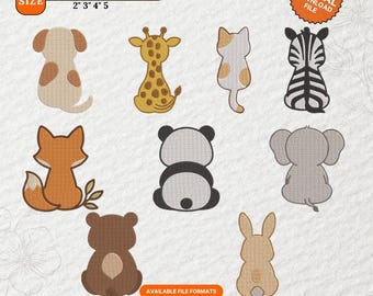Mini Animal Embroidery Designs | Cat, Dog, Bear & More (Instant Download)