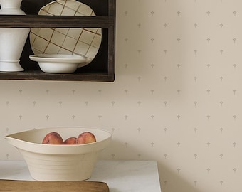 Carta da parati Tiny Block Print – Rivestimento murale botanico staccabile e attaccabile o non incollabile in colori personalizzati