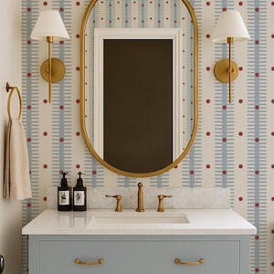 Dot And Line Wallpaper – Playful Retro Peel & Stick or Non-Pasted Wall Covering