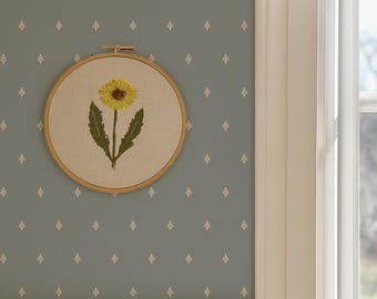Papel pintado Blue Tiny Fleur, estilo vintage, autoadhesivo o sin adhesivo, para colgar en la pared, en colores personalizados.