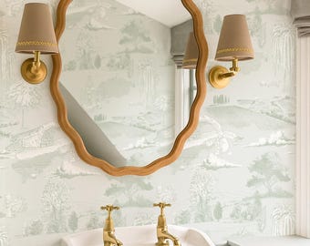 Toile Wallpaper – Vintage Delft Peel & Stick or Non-Woven Wall Covering in Custom Colors