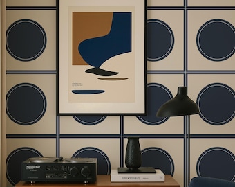 Mid Century Modern Wallpaper – Contemporary Peel & Stick or Traditional Wall Covering in Custom Colors