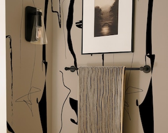 Carta da parati contemporanea astratta: carta da parati grunge staccabile e adesiva o in tessuto non tessuto in colori personalizzati