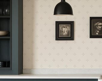 Floral Cross Wallpaper – Vintage Charm Peel & Stick or Non-Pasted Wall Hanging in Custom Colors