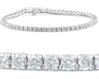 Platinum Diamond Tennis Bracelet 7 15.4 Grams 4.25 Ct G H SI Etsy