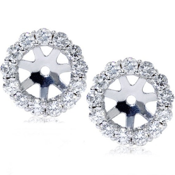 14K White Gold .55 Ct. Diamond Earring Jackets Etsy Australia