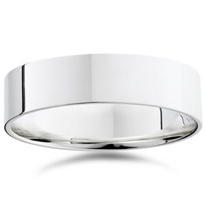 Pompeii Mens 6mm Flat 950 Platinum Comfort Wedding Band Ring (,)