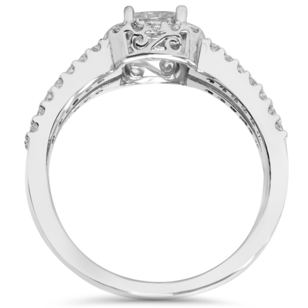 Princes Cut Diamond Engagement Ring Halo Princess Cut Ring | Etsy
