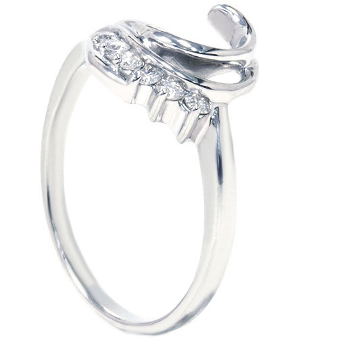 Diamond Guard Ring Enhancer 1/4CT Womens Engagement Wedding Etsy