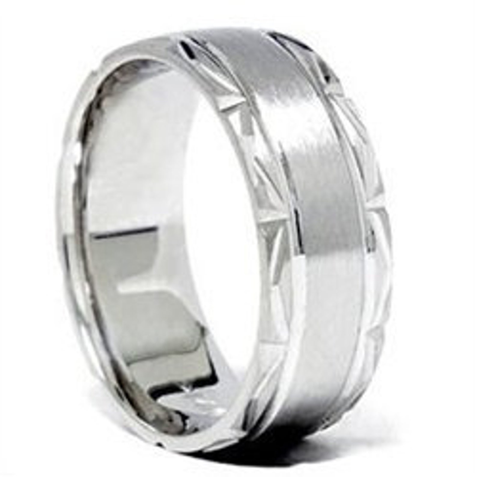 Mens Platinum Wedding Band Hand Carved Brushed 7MM Bridal Etsy — free download