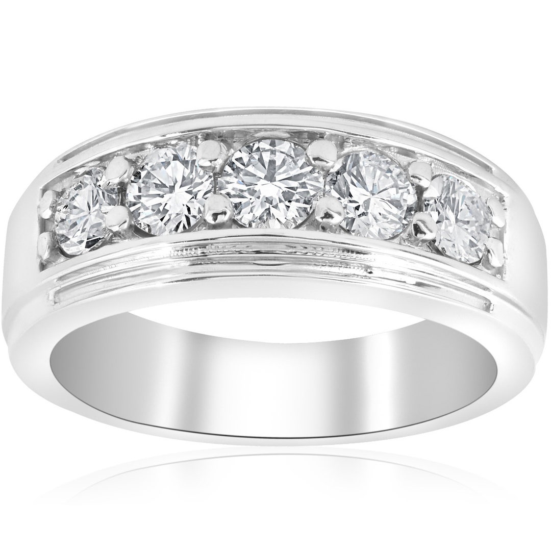 Men's 1ct diamond wedding best sale band