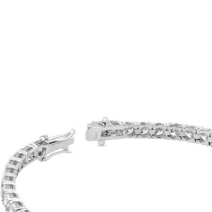 10 ct Diamond Tennis Bracelet 14k White Gold 7 Double Lock Clasp G-H, I1 image 3