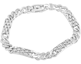 P3 POMPEII3 Men's Solid 14k White Gold 39 Gram 8.5" Bracelet 8.4mm Wide