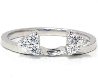 Diamond Ring .22CT Enhancer Guard Band 14K White Gold Wedding Anniversary Engagement