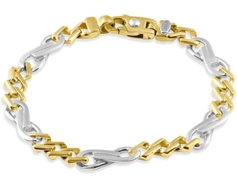 P3 POMPEII3 Men's Figaro 14k Gold (32gram) or Platinum (51gram) 8.5mm Link Bracelet 8.5"