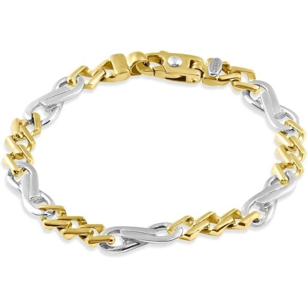 P3 POMPEII3 Men's Figaro 14k Gold (32gram) or Platinum (51gram) 8.5mm Link Bracelet 8.5"