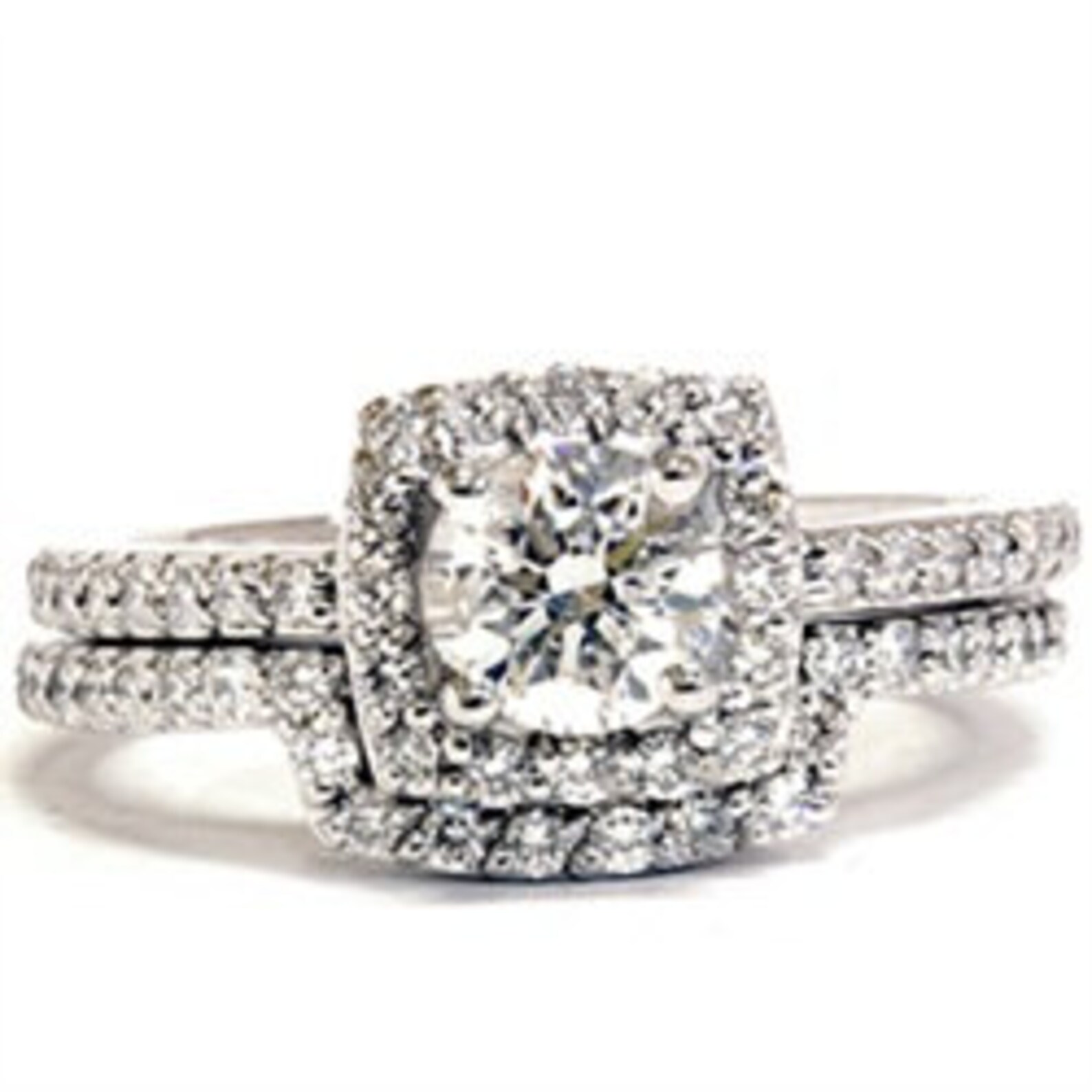 1.25CT Diamond Halo Wedding Ring 14K Gold Etsy