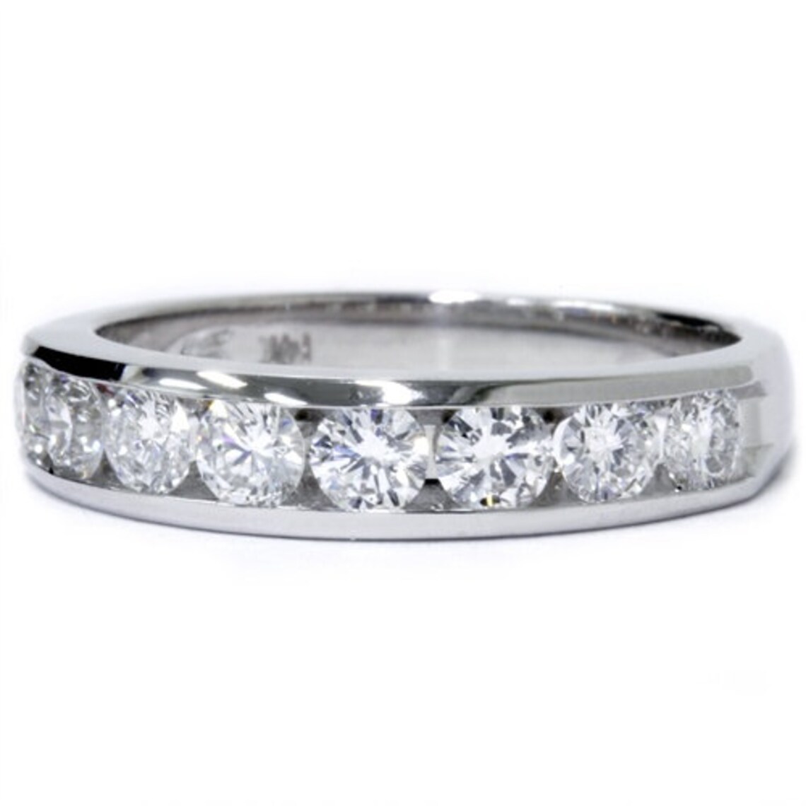 Channel Set Round Brilliant Cut Ladies Diamond Wedding Ring - Etsy