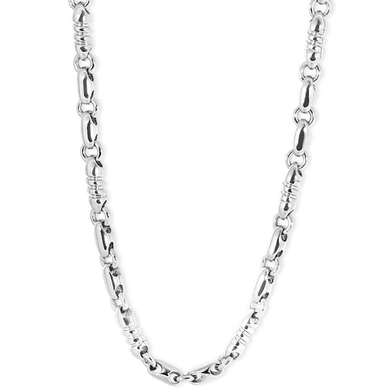Men's 6.5mm Flat Mariner Chain Necklace in Stainless Steel - 24