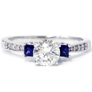 Princess Cut Blue Sapphire Diamond Ring Reserved for Arren, Diamond Engagement Ring, Blue Sapphire & Diamond Ring Reserved for Arren,