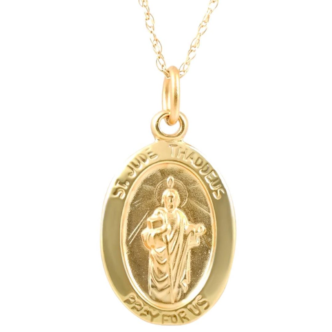 14k Yellow Gold Gold St. Jude Thaddeus Medal Pendant .5" Tall 1 Gram - Etsy