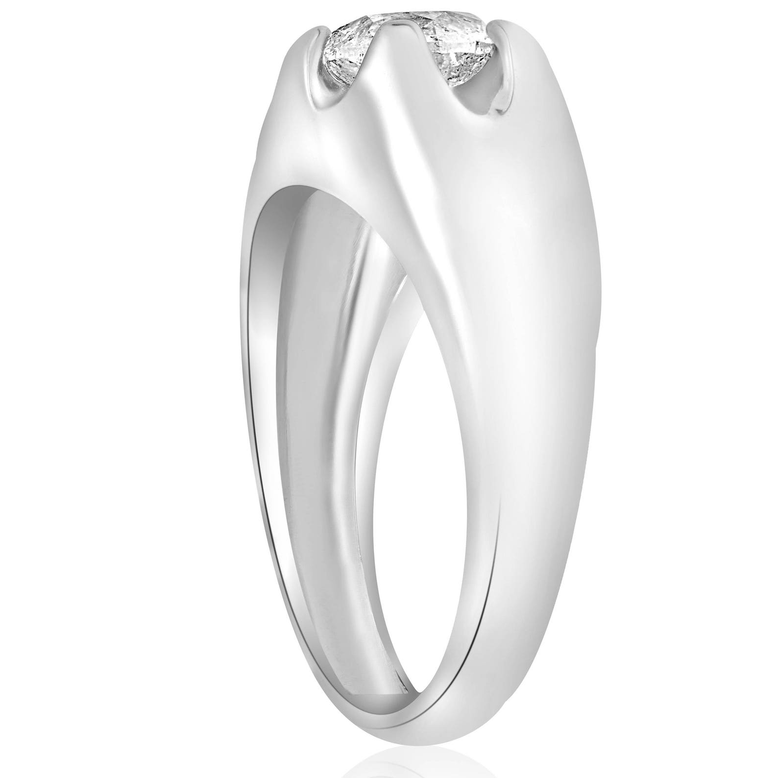 Mens Belcher Diamond Ring 1 1/2ct Solitaire White Gold Wedding Etsy