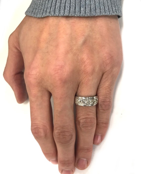 Men's 1ct diamond wedding best sale band