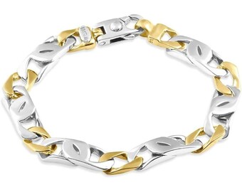 POMPEII3 Men's 14k Gold (44gram) or Platinum (70gram) 8.5mm Link Bracelet 8.25"