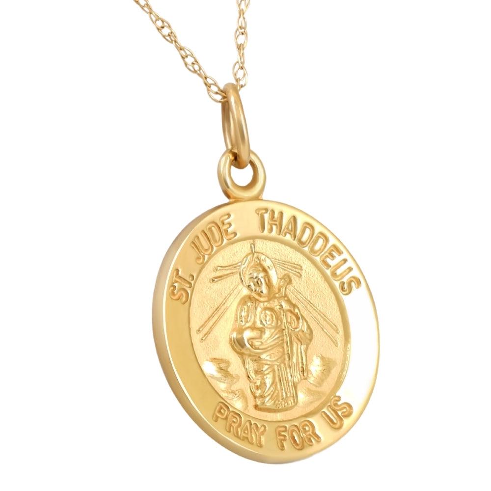 14k Yellow Gold St. Jude Thaddeus Medal Pendant 1" Tall 2.5 Grams - Etsy