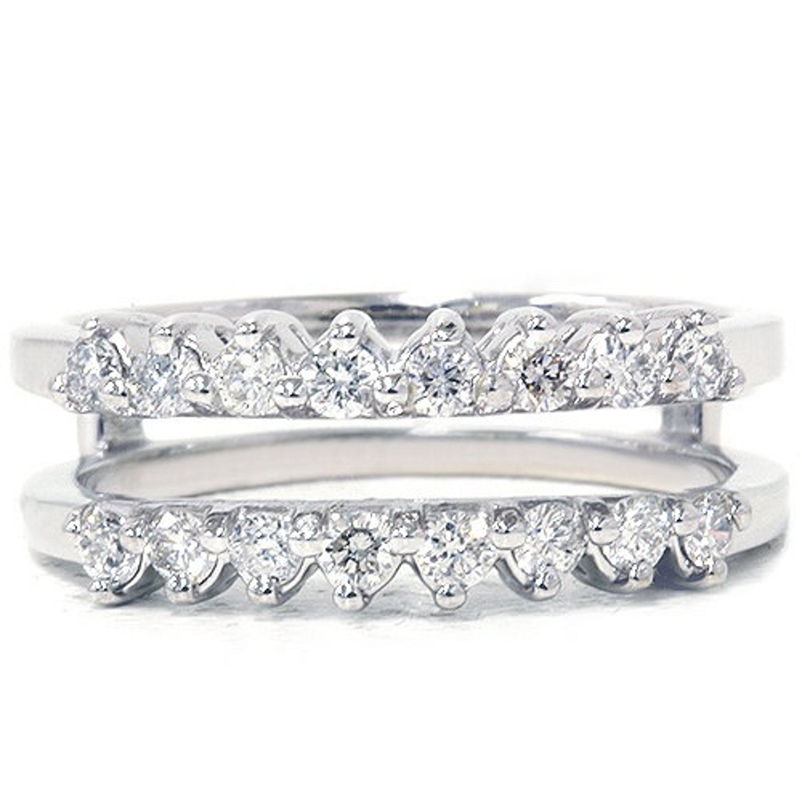 Diamond .60CT Guard Ring Wedding Band Insert Engagement Etsy