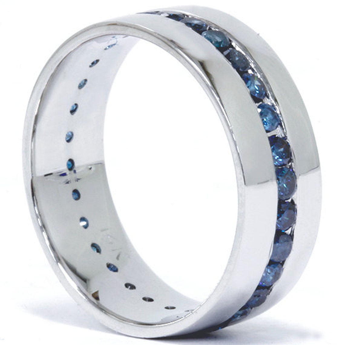 Blue Diamond Ring Mens Blue Diamond Wedding Ring 1.25CT Blue Etsy