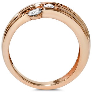 1/2Ct Diamond Rose Gold Ring Journey 14 Karat G-SI Size 4-9 image 2