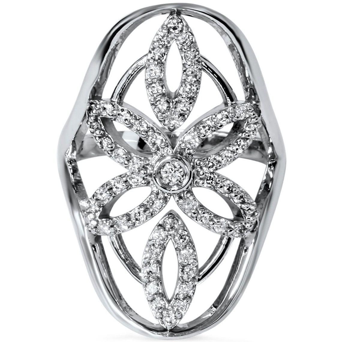 Diamond Knuckle Ring .60T Vintage Antique Style Filigree 14K Etsy