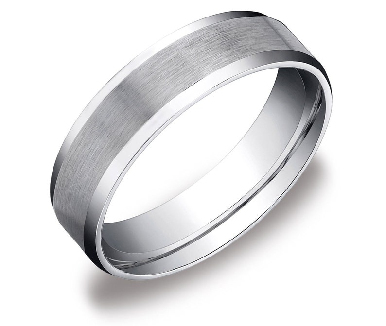 Mens Platinum Brushed Wedding Ring Comfort Fit Band 6mm Mens | Etsy