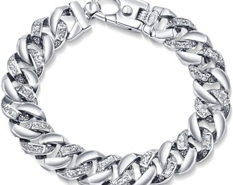 P3 POMPEII3 Men's 14k Gold (104gram) or Platinum (172gram) 14mm Diamond Bracelet 8.75"