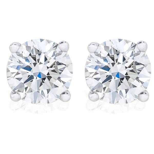 VS 2 1/3Ct Lab Grown Diamond Screwback Studs in White or Yellow Gold (H-I, VS2)