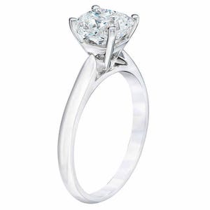 4.29 CT Cushion Diamond GIA Certified Solitaire Engagement Ring 14k White Gold I, SI2 image 3